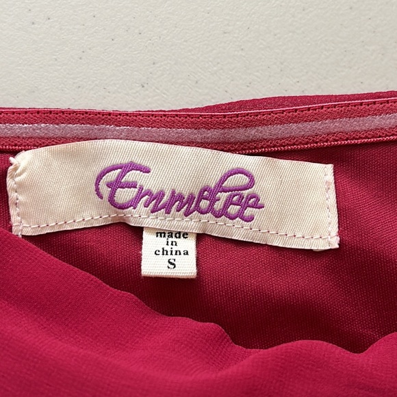 Emmelee Dress Womens Small Red/Maroon Off Shoulder Mini - Picture 9 of 12